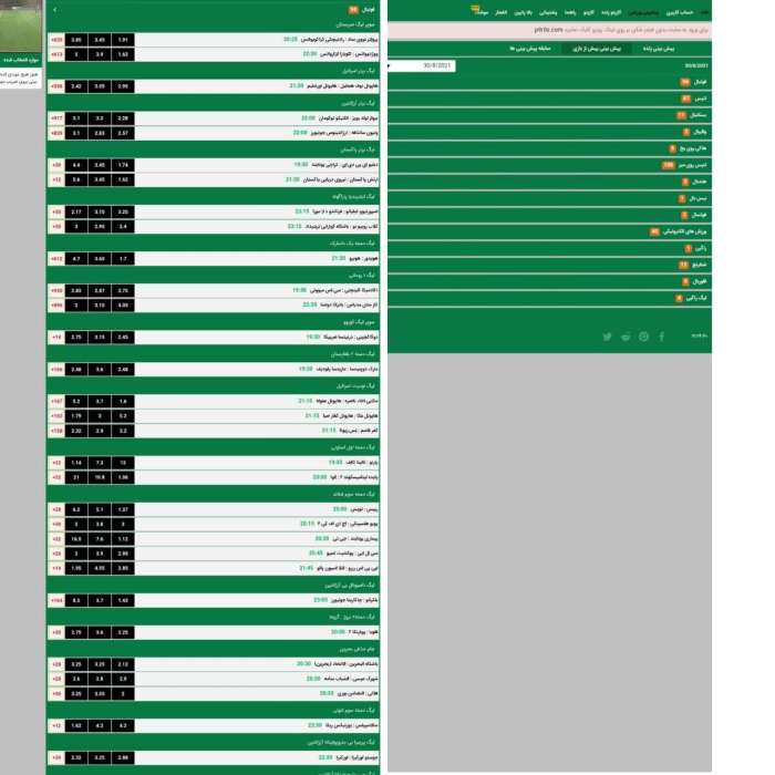 ورزش های مختلف در سایت پارس نود