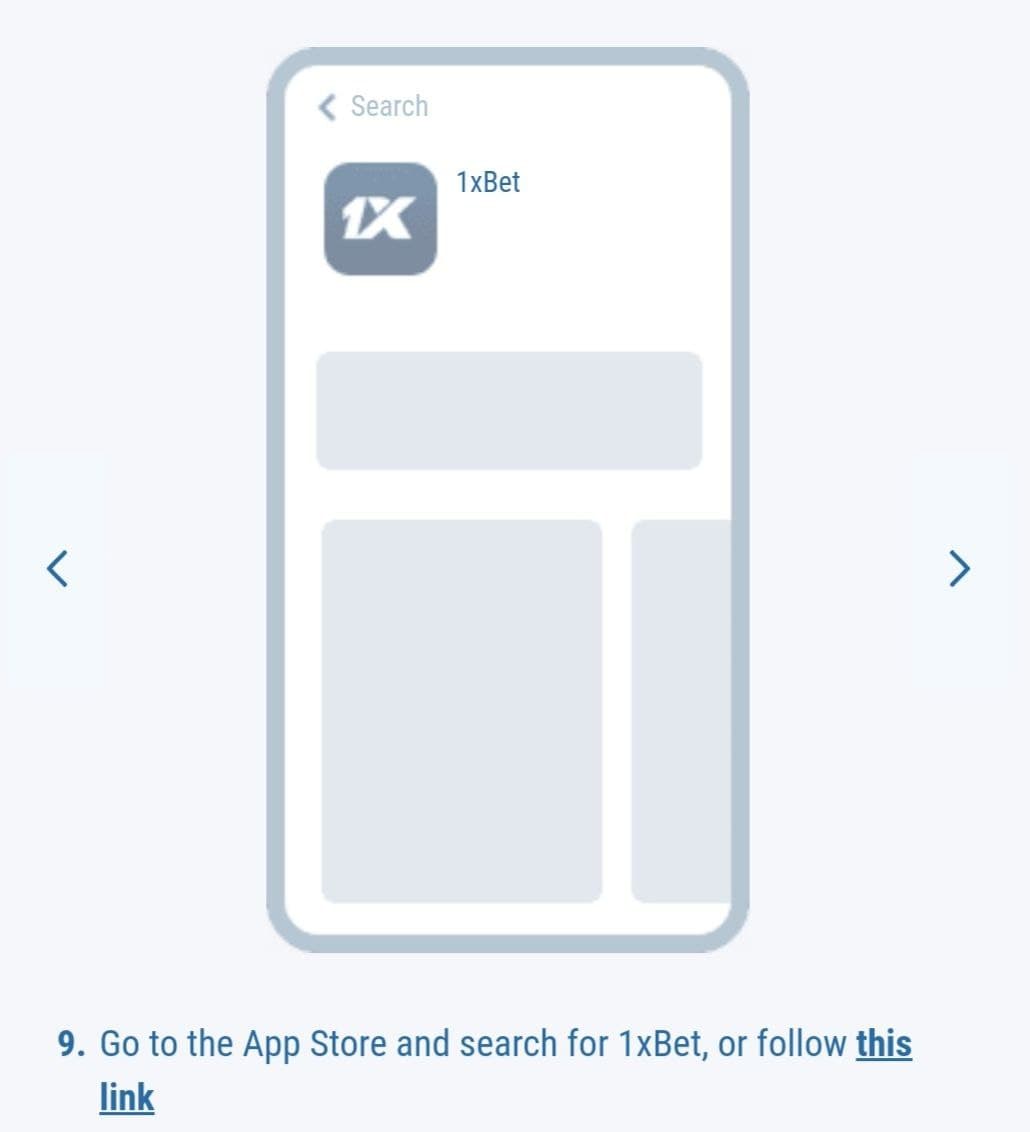 نصب اپ 1xbet از اپ استور