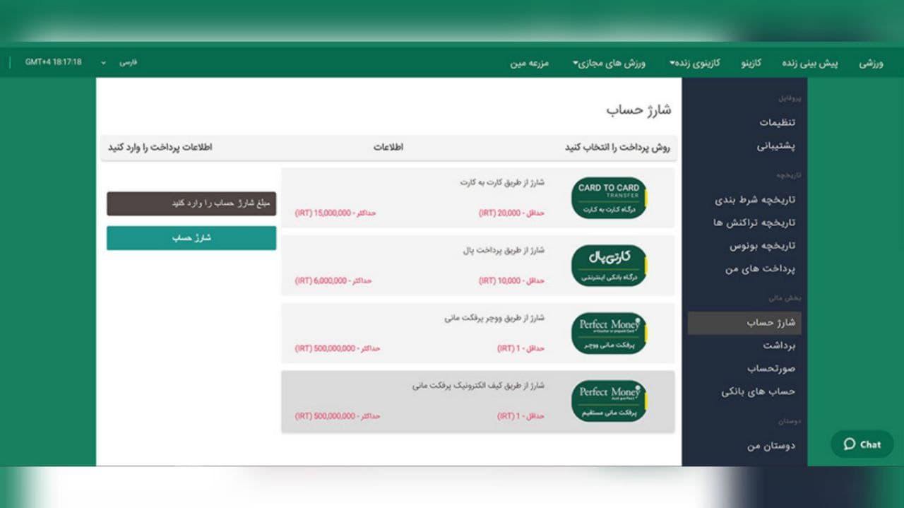 روش های شارژ و برداشت oxidbet
