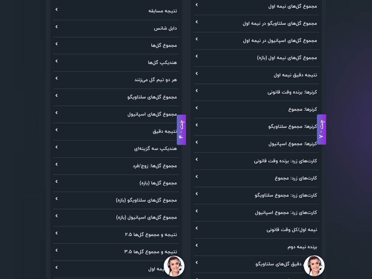 رشته های ورزشی پوشش رشته های ورزشی در سایت پرفکت کازینو