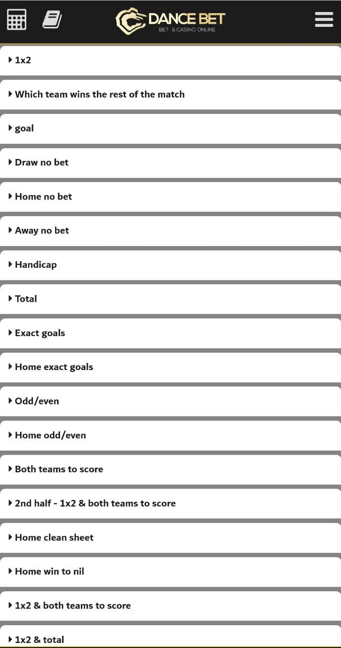 اپشن های شرط بندی در دنس بت