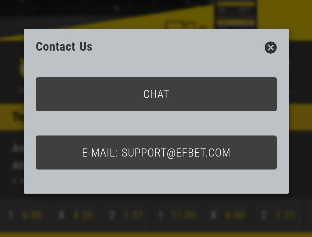 پشتیبانی سایت efbet