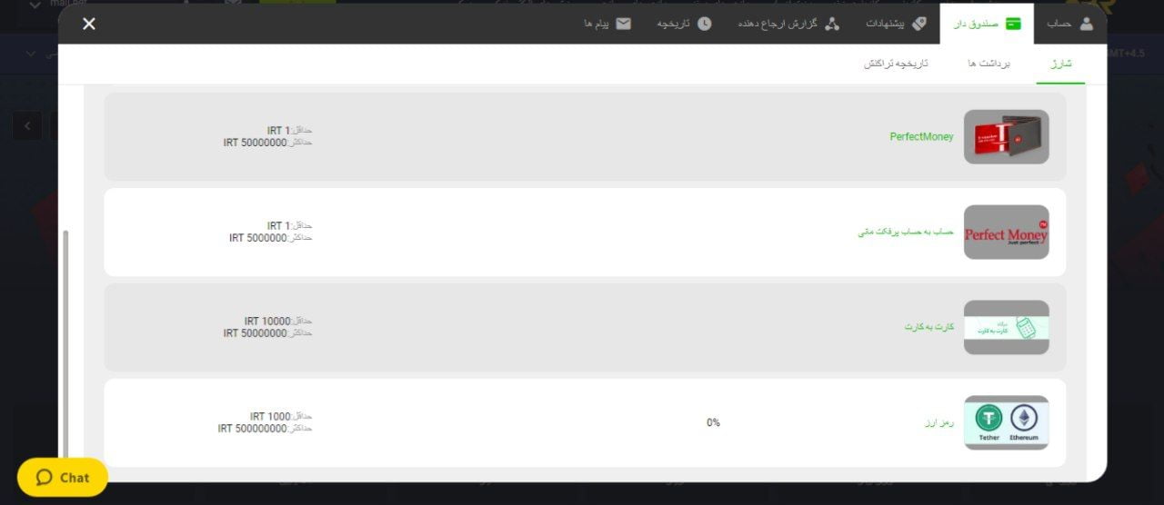 شارژ حساب کاربری