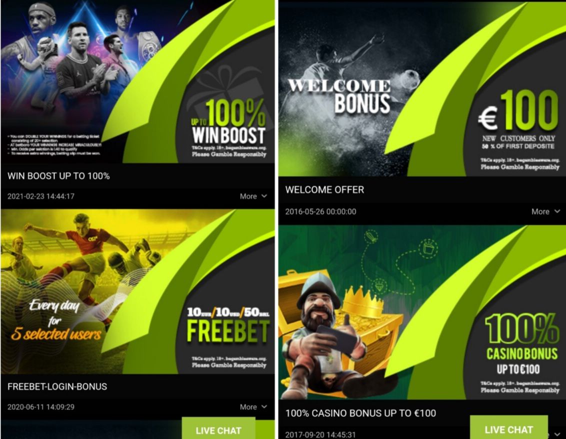 بونوس های سایت betboro