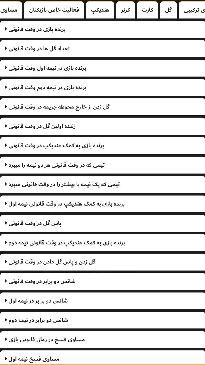 اپشنهای شرط بندی سایت tatalbet