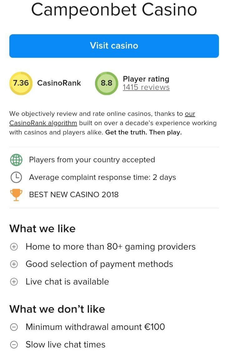 امتیاز کاربران کامپئون بت