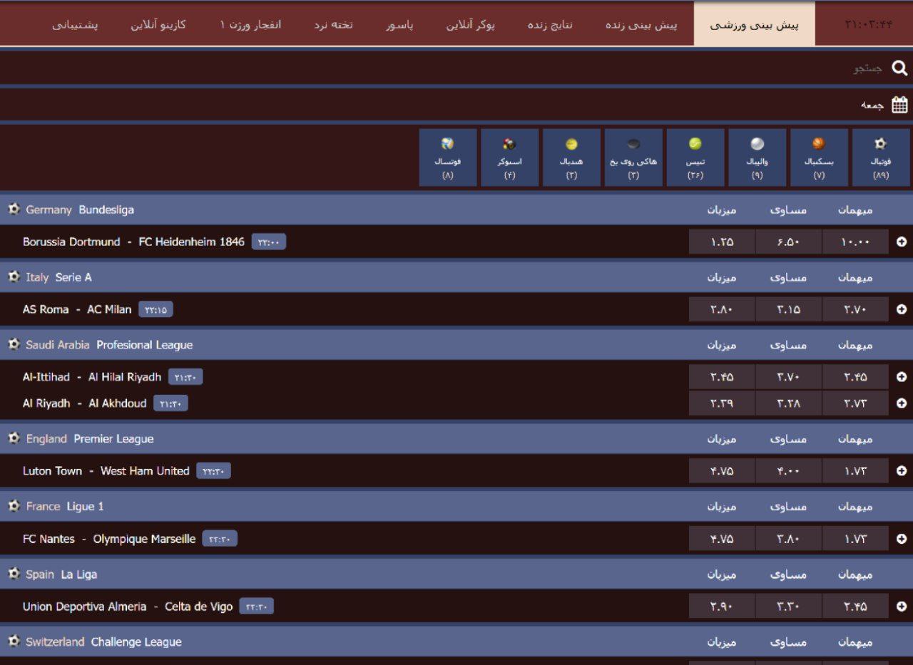 ورزش های سایت همابت