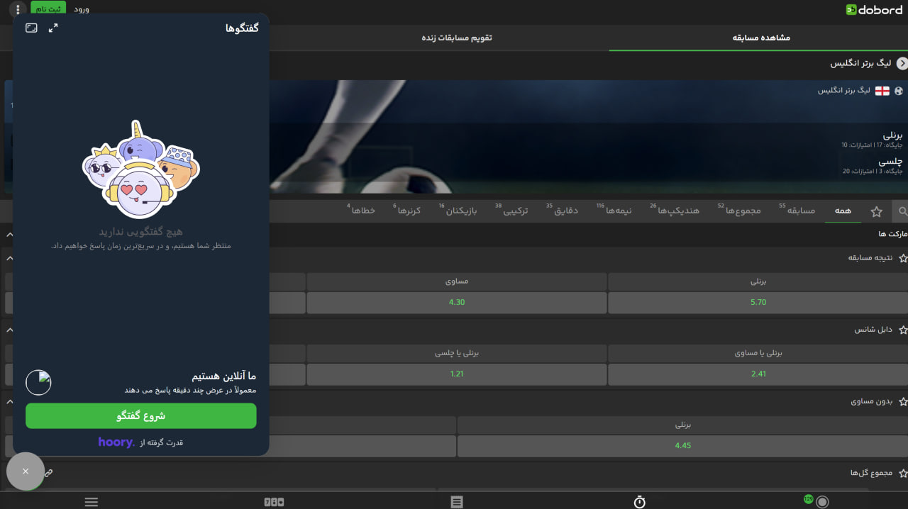 پشتیبانی سایت دوبرد